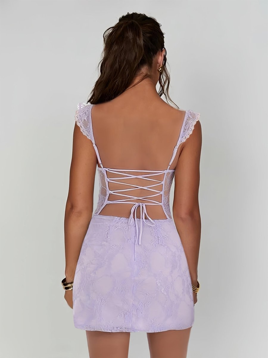 Lace Bodycon Homecoming Dress with Side Slit