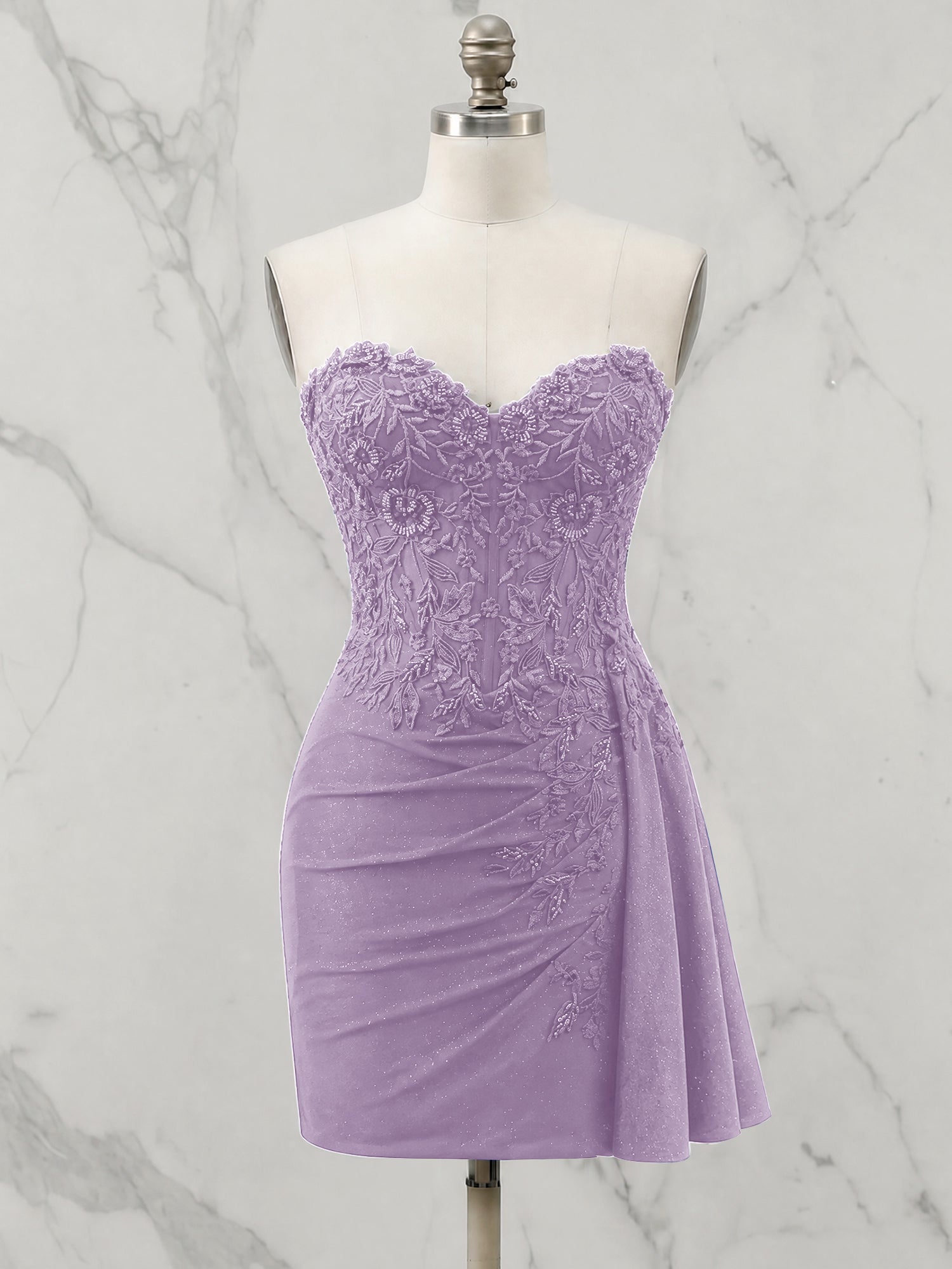Strapless Sweetheart Draped Mini Homecoming Dress