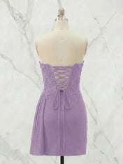 Strapless Sweetheart Draped Mini Homecoming Dress