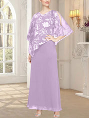Robe longue en maille pailletée avec corsage asymétrique fantaisie superposé 
