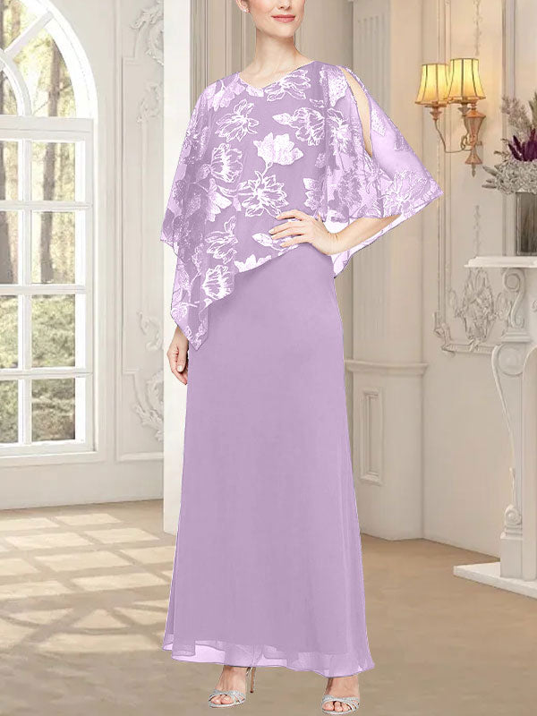 Robe longue en maille pailletée avec corsage asymétrique fantaisie superposé 