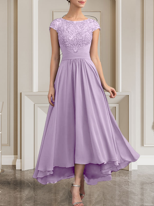 A-line Scoop Floor-Length Lace Chiffon Mother of the Bride Dress With Sequins