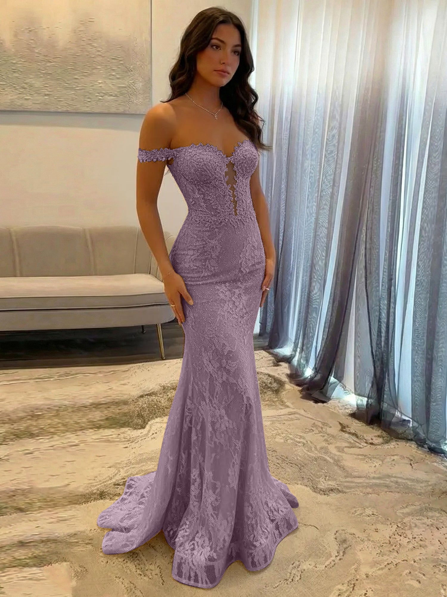 Sparkly Off the Shoulder Mermaid Corset Long Prom Dress