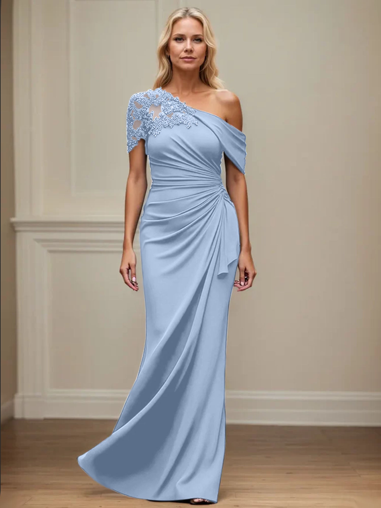 Mermaid Asymmetrical Mother of the Bride Dress with Appliques