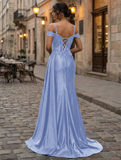 Emerald Green Beaded Corset Satin Long Prom Dress