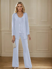 Chiffon Mother of the Bride Pantsuits with Jacket