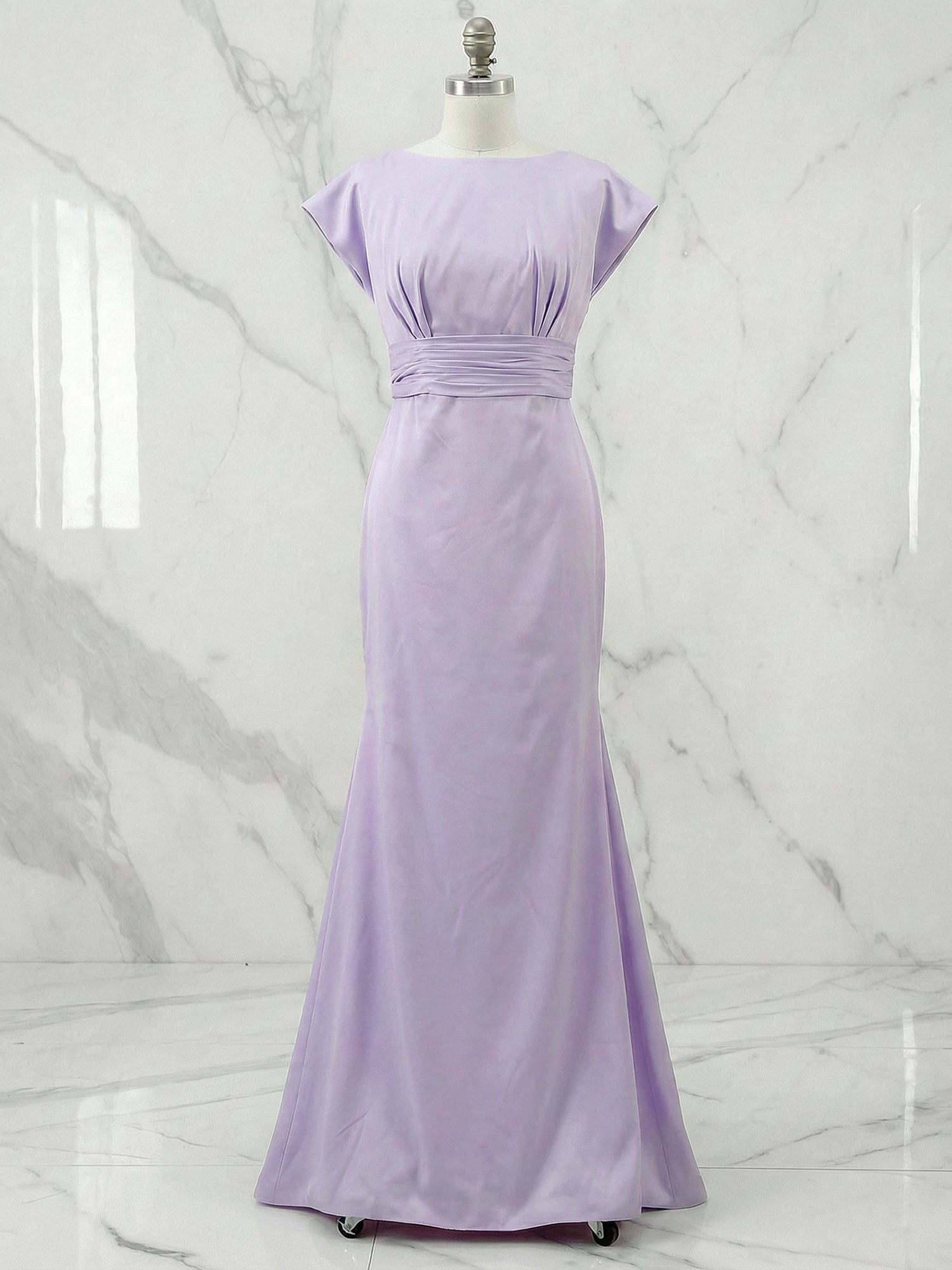 LavenderMermaidGownDressRuchedClassicBoatNeckShortSleeveRaglanSleeves.jpg