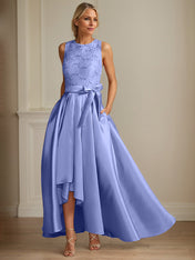 Dreamylily A-Line/Princess Jewel Neck Sleeveless Mother Of The Bride Dresses With Pleats Lace Dreamylily A-Line/Princess Jewel Neck Sleeveless Mother Of The Bride Dresses With Pleats Lace