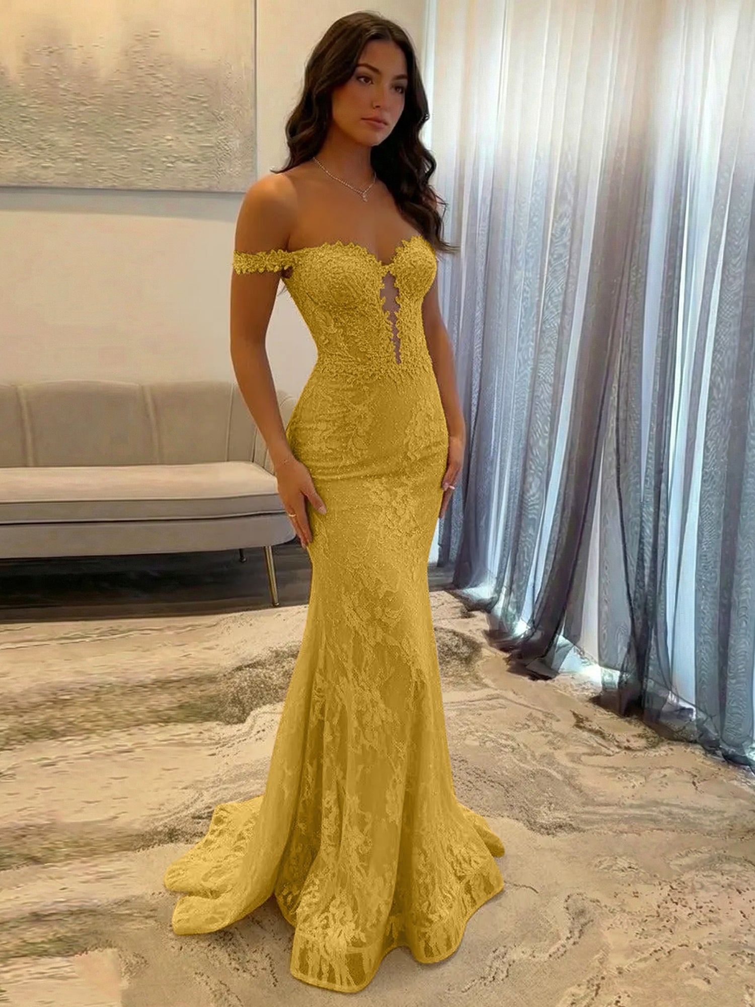 Sparkly Off the Shoulder Mermaid Corset Long Prom Dress