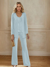 Chiffon Mother of the Bride Pantsuits with Jacket