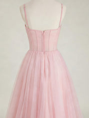 Light Pink Sweetheart Glitter Tulle Corset Prom Dress