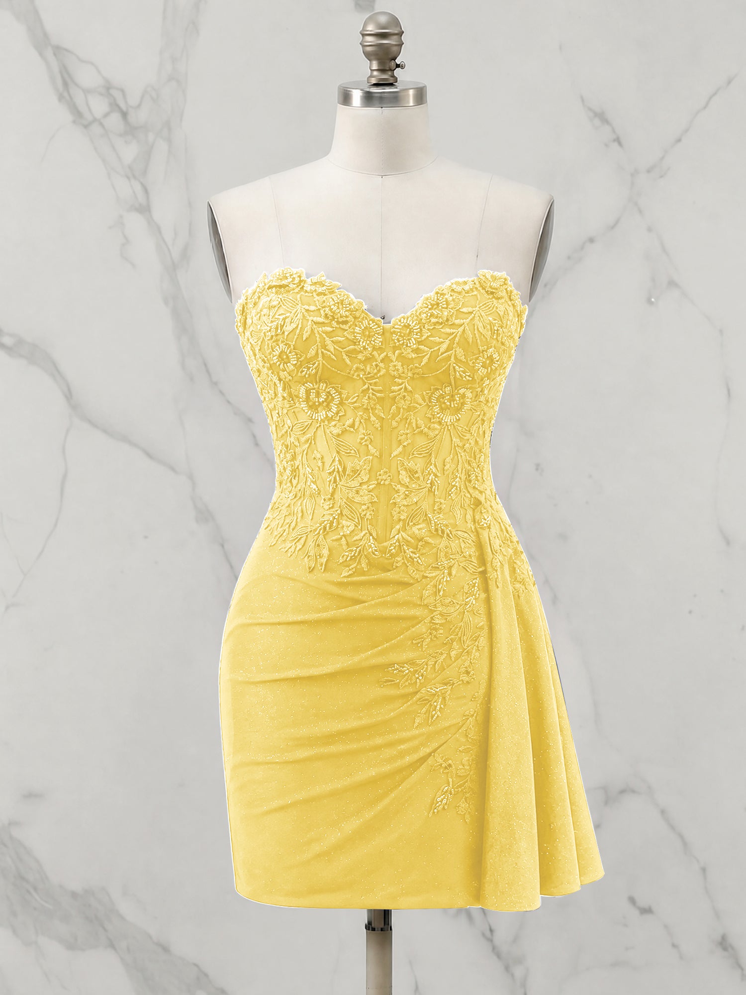 Strapless Sweetheart Draped Mini Homecoming Dress