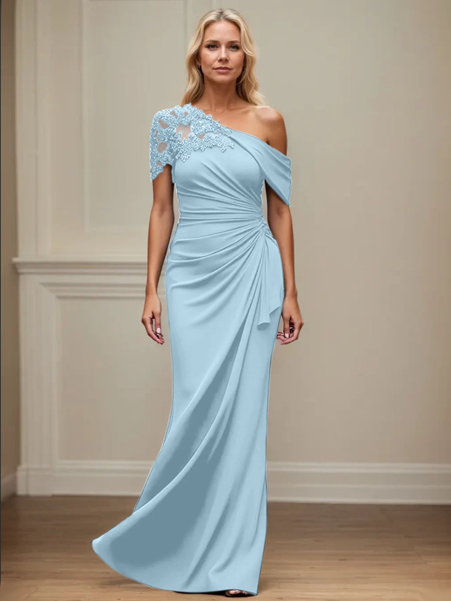 Mermaid Asymmetrical Mother of the Bride Dress with Appliques