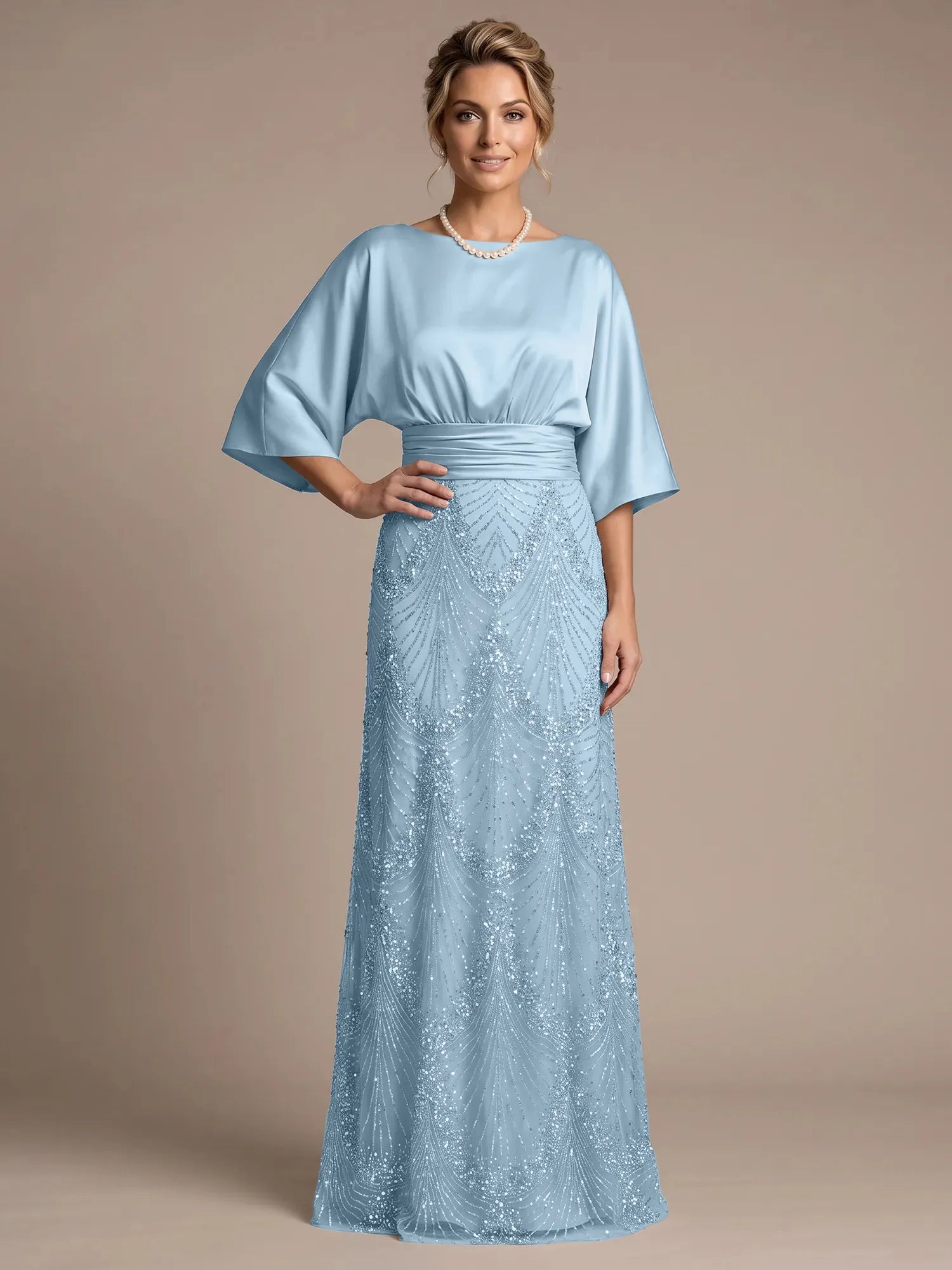 4 Batwing Sleeves Mother of The Bride Dresses