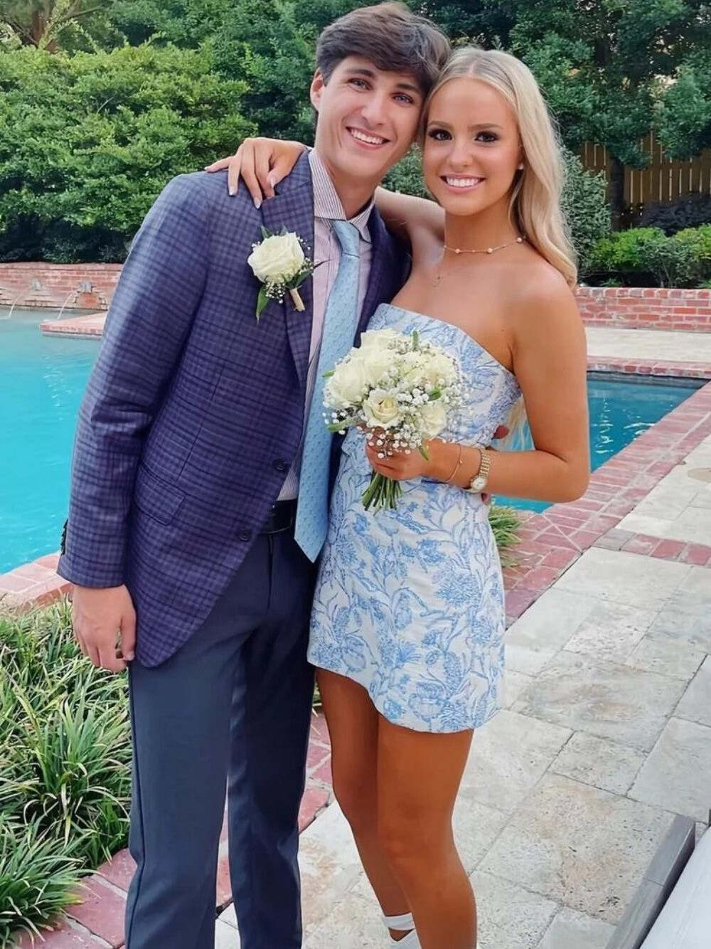 Light Blue Strapless Short Homecoming Mini Dress