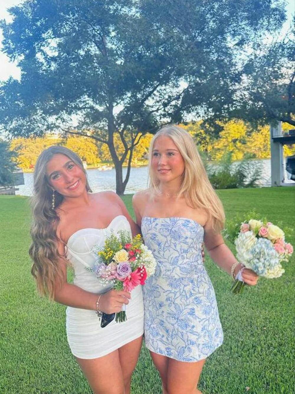 Light Blue Strapless Short Homecoming Mini Dress