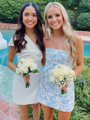 Light Blue Strapless Short Homecoming Mini Dress