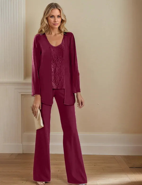 Chiffon Mother of the Bride Pantsuits with Jacket