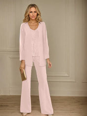 Chiffon Mother of the Bride Pantsuits with Jacket