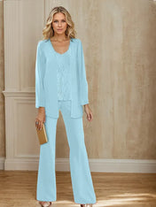 Chiffon Mother of the Bride Pantsuits with Jacket