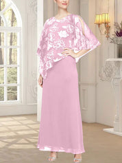 Robe longue en maille pailletée avec corsage asymétrique fantaisie superposé 