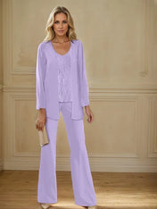 Chiffon Mother of the Bride Pantsuits with Jacket