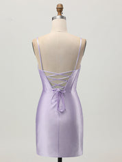Lilac Bodycon Corset Cut Out Short Homecoming Dress with Beading