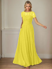 Dark Navy A-Line Boatneck Sequins Chiffon Dress