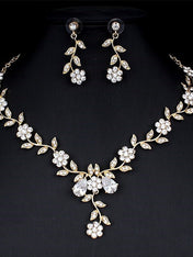 1 set Bridal Jewelry Earrings Necklace For Women's Special Occasion Gemstone Pendant Necklace