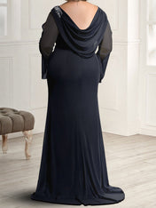 Sheath/Column Round Neck Mother of the Bride Dresses with Rhinestones