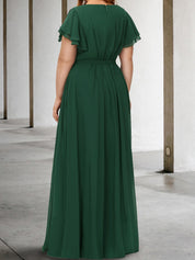 Robes de mère de la mariée à manches courtes, coupe A-Line/Princesse 