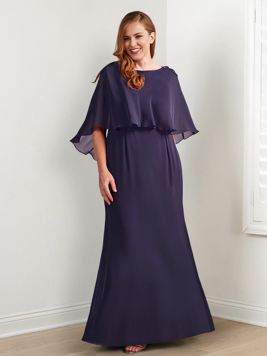 Column Mother of the Bride Dresses with Beading