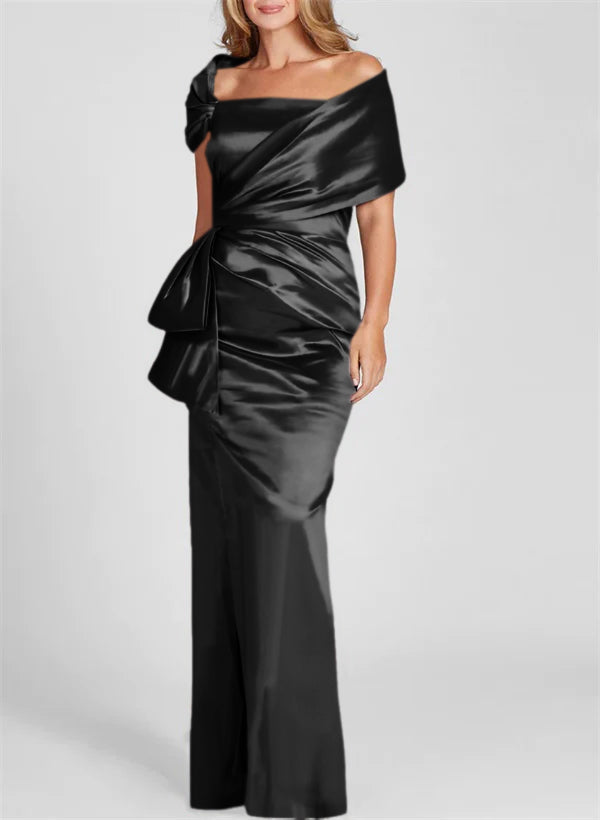 Column Off-the-Shoulder Floor-Length Mother of the Bride Dresses
