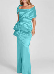 Sheath/Column Off-the-Shoulder Floor-Length Mother of the Bride Dresses