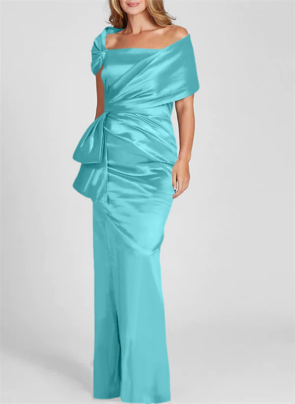 Column Off-the-Shoulder Floor-Length Mother of the Bride Dresses