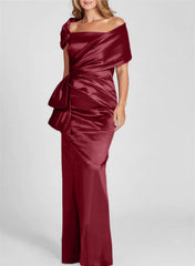 Sheath/Column Off-the-Shoulder Floor-Length Mother of the Bride Dresses
