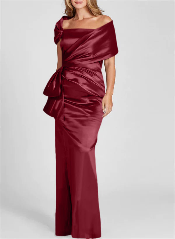 Column Off-the-Shoulder Floor-Length Mother of the Bride Dresses
