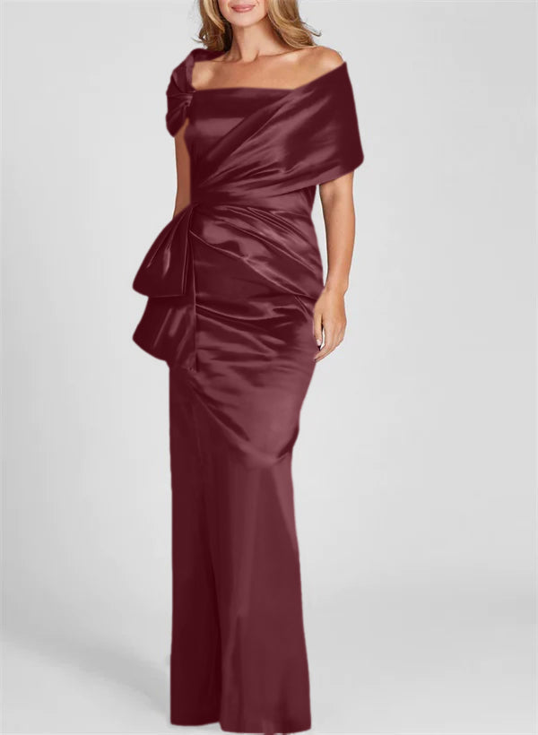 Column Off-the-Shoulder Floor-Length Mother of the Bride Dresses