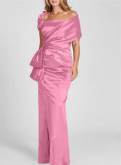 Sheath/Column Off-the-Shoulder Floor-Length Mother of the Bride Dresses