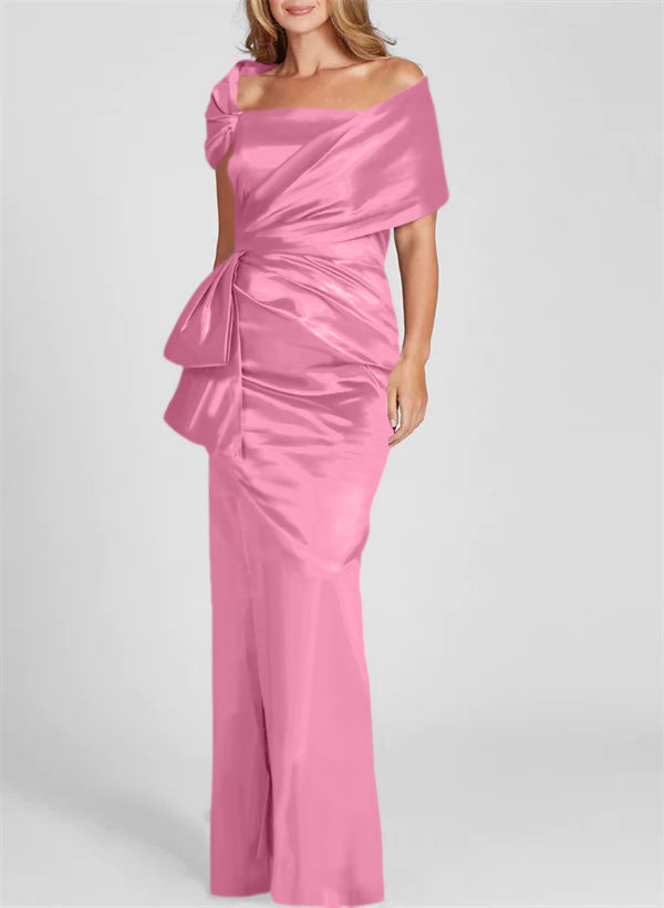 Column Off-the-Shoulder Floor-Length Mother of the Bride Dresses