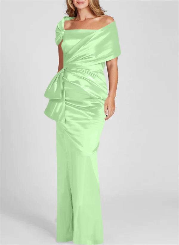 Column Off-the-Shoulder Floor-Length Mother of the Bride Dresses