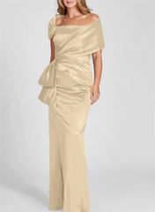 Sheath/Column Off-the-Shoulder Floor-Length Mother of the Bride Dresses