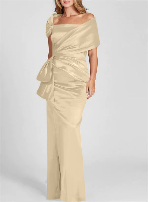 Column Off-the-Shoulder Floor-Length Mother of the Bride Dresses