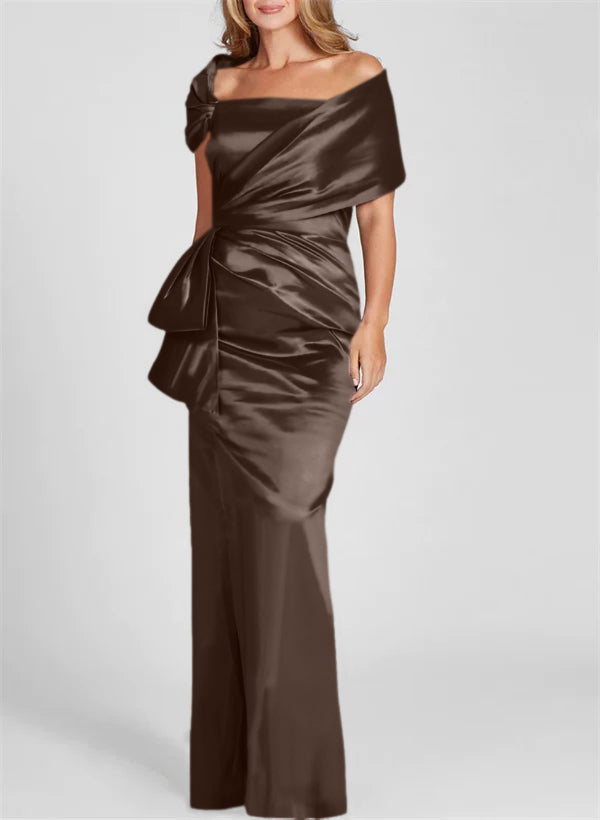 Column Off-the-Shoulder Floor-Length Mother of the Bride Dresses