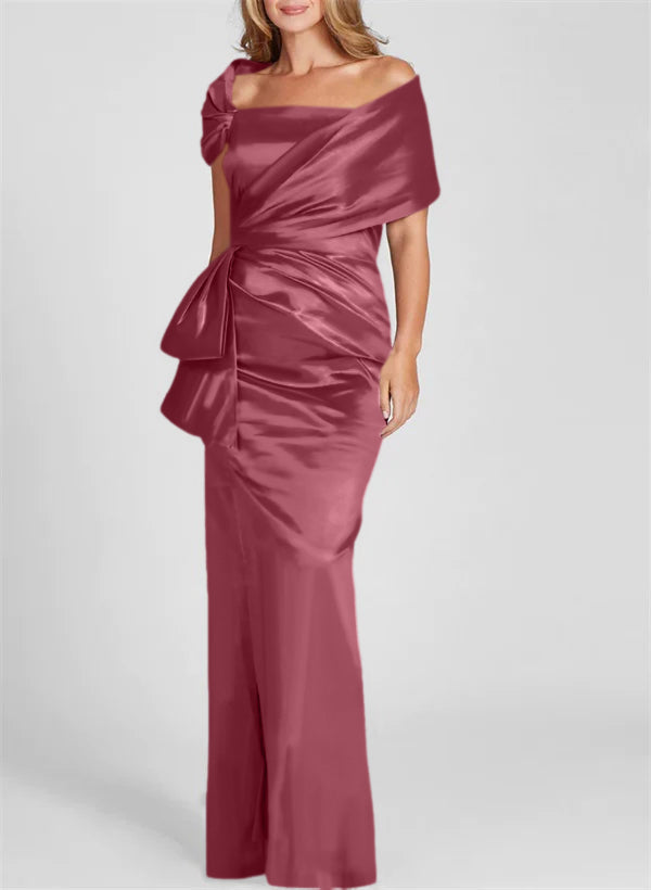Column Off-the-Shoulder Floor-Length Mother of the Bride Dresses