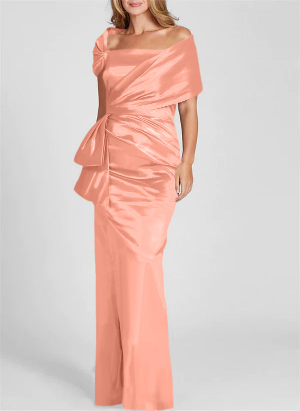 Column Off-the-Shoulder Floor-Length Mother of the Bride Dresses