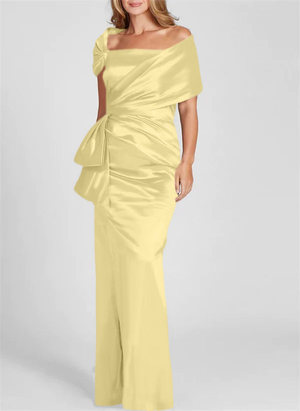 Column Off-the-Shoulder Floor-Length Mother of the Bride Dresses