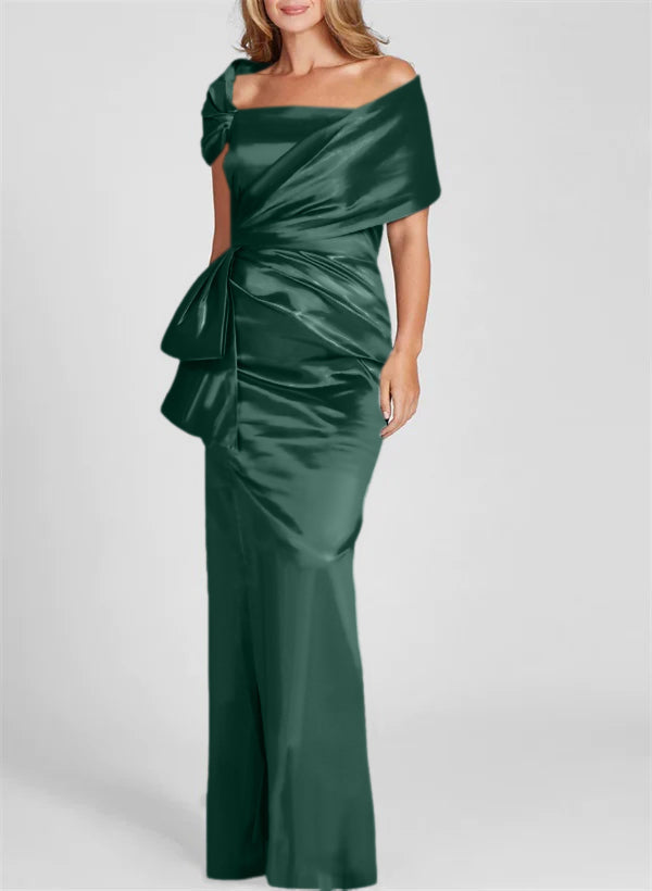 Column Off-the-Shoulder Floor-Length Mother of the Bride Dresses