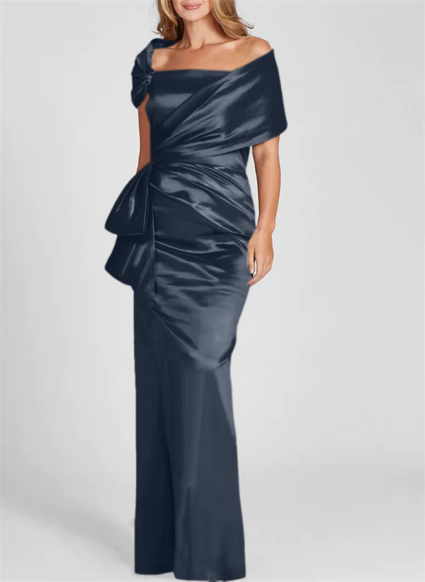 Column Off-the-Shoulder Floor-Length Mother of the Bride Dresses