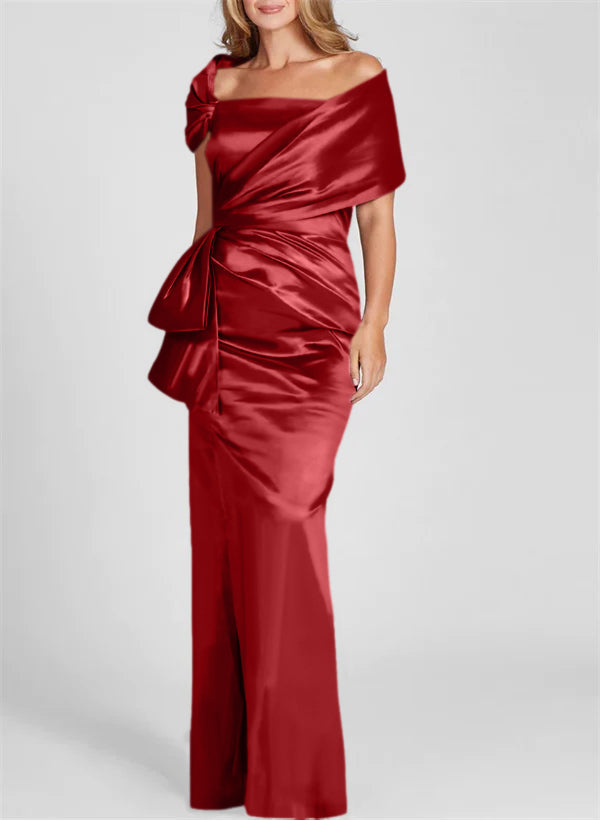 Column Off-the-Shoulder Floor-Length Mother of the Bride Dresses